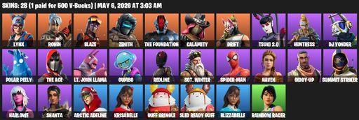 [PC/PSN/XBOX] | 28 skins | Lynx | Ronin | Blaze | Zenith | The Foundation | Calamity | Drift | Tsuki 2.0 | Huntress | DJ Yonder | Polar Peely | Full Access