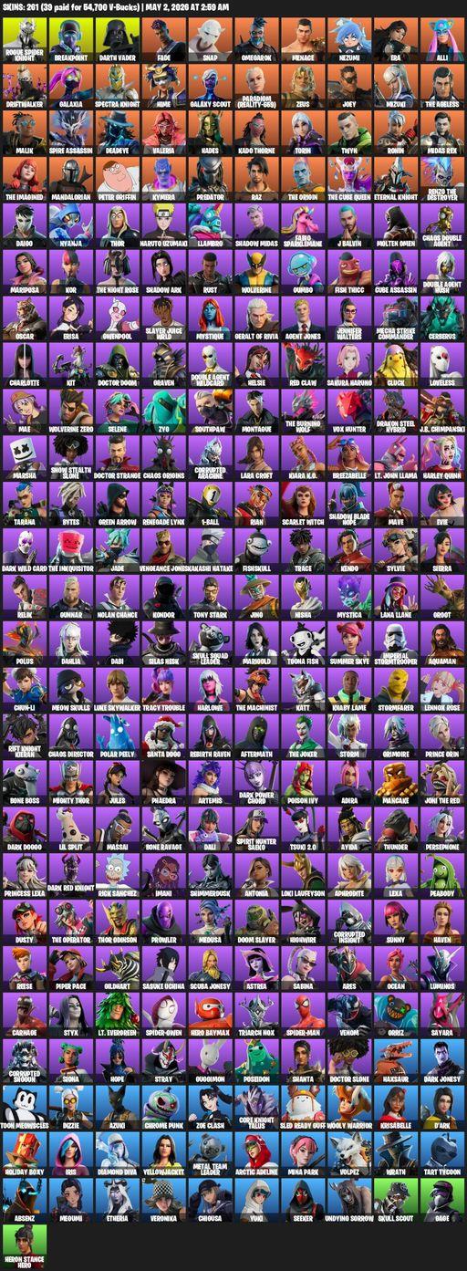 [PC/PSN] | 261 skins | Lara Croft | Rogue Spider Knight | Breakpoint | Darth Vader | Fade | Snap | Omegarok | Menace | Nezumi | Era | Alli | Full Access