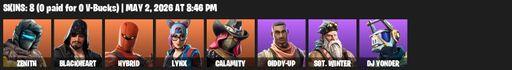 [PC/PSN] | 8 skins | Zenith | Blackheart | Hybrid | Lynx | Calamity | Giddy-up | Sgt. Winter | DJ Yonder | Reckoning | Swag Smasher | Scratchmark | Full Access