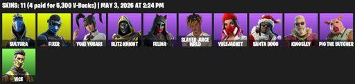 [PC/XBOX] | 11 skins | Sultura | Fixer | Yuki Yubari | Blitz Knight | Felina | Slayer Juice WRLD | Yulejacket | Santa Dogg | Kingsley | Full Access