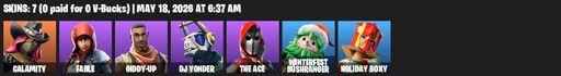[PC/PSN/XBOX] | 7 skins | Calamity | Fable | Giddy-up | DJ Yonder | The Ace | Winterfest Bushranger | Holiday Boxy | Reckoning | Octane Whomper | Full Access
