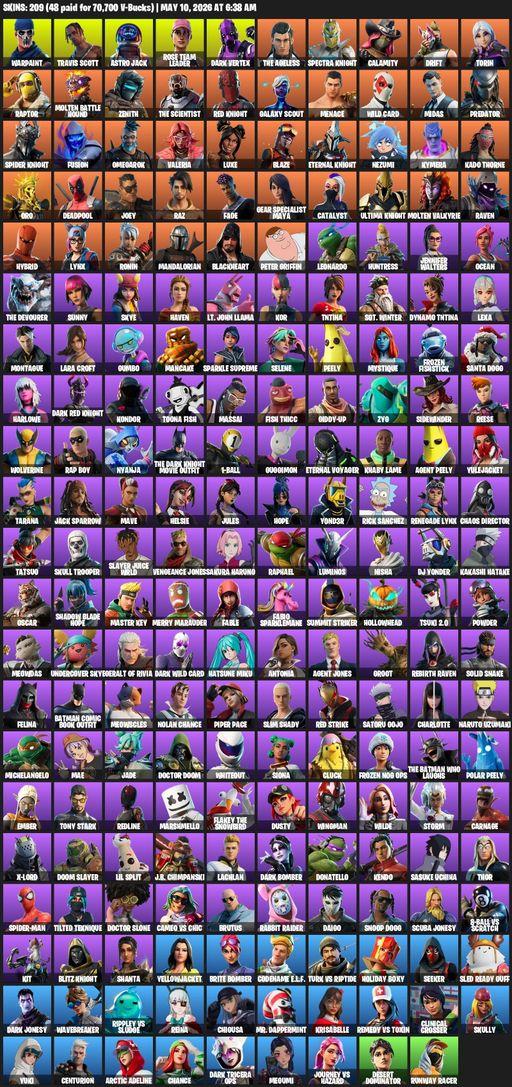 [PC/PSN] | 209 skins | Leviathan Axe | OG STW | Travis Scott | Lara Croft | Warpaint | Astro Jack | Rose Team Leader | Dark Vertex | The Ageless | Full Access