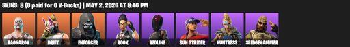 [PC/PSN/XBOX] | 8 skins | Ragnarok | Drift | Enforcer | Rook | Redline | Sun Strider | Huntress | Sledgehammer | Permafrost | Rift Edge | Lug Axe | Full Access