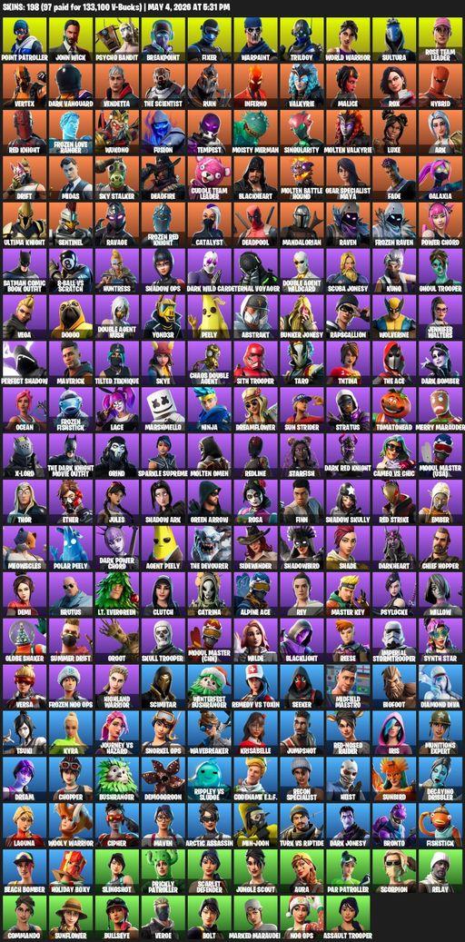 [PC/XBOX] | 198 skins | OG STW | Point Patroller | John Wick | Psycho Bandit | Breakpoint | Fixer | Warpaint | Trilogy | World Warrior | Sultura | Full Access