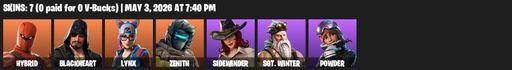 [PC/PSN/XBOX] | 7 skins | Hybrid | Blackheart | Lynx | Zenith | Sidewinder | Sgt. Winter | Powder | Scorcher | Swag Smasher | Dragon's Claw | Full Access