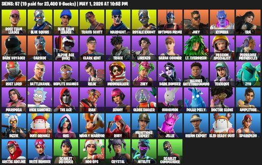 [PC/PSN/XBOX] | 57 skins | Take The L | OG STW | Travis Scott | Royale Knight | Blue Squire | Rose Team Leader | Blue Team Leader | Warpaint | Full Access