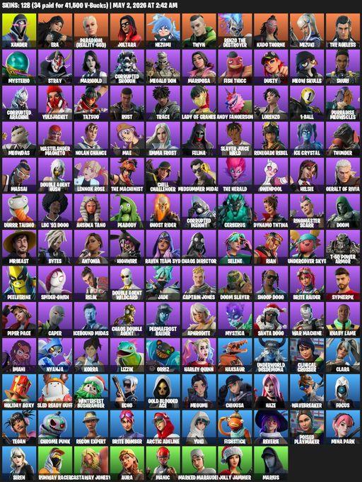 [PC/PSN/XBOX] | 128 skins | Xander | Era | Paradigm (Reality-659) | Joltara | Nezumi | Twyn | Renzo the Destroyer | Kado Thorne | Mizuki | The Ageless | Full Access