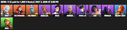 [PC/XBOX] | 11 skins | Snap | The Imagined | The Origin | Kiara K.O. | Erisa | Gunnar | Tsuki 2.0 | Evie | Prowler | Holiday Boxy | Aura | Omni Sword | Full Access