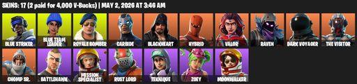 [PC/PSN/XBOX] | 17 skins | Take The L | Blue Striker | Blue Team Leader | Royale Bomber | Carbide | Blackheart | Hybrid | Valor | Raven | Dark Voyager | Full Access