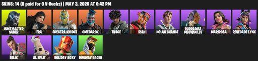 [PC/PSN/XBOX] | 14 skins | Huntmaster Saber | Era | Spectra Knight | Omegarok | Trace | Rian | Nolan Chance | Purradise Meowscles | Mariposa | Full Access