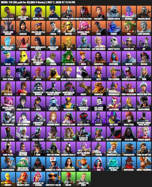 [PC/PSN] | 116 skins | 2300 V-bucks | OG STW | Travis Scott | Rose Team Leader | Astro Jack | Warpaint | Eternal Knight | Molten Valkyrie | Polarity | Full Access