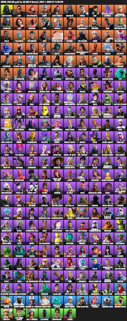[PC/PSN/XBOX] | 246 skins | Lara Croft | Darth Vader | Joey | The Imagined | Ronin | Kado Thorne | Enforcer | Midas | Era | Kymera | Full Access