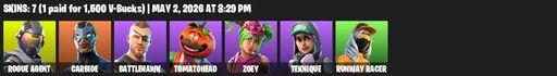 [PC/PSN/XBOX] | 7 skins | Rogue Agent | Carbide | Battlehawk | Tomatohead | Zoey | Teknique | Runway Racer | Lollipopper | Positron | Gale Force | Full Access
