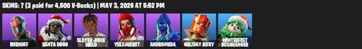 [PC/PSN/XBOX] | 7 skins | Burnoff | Santa Dogg | Slayer Juice WRLD | Yulejacket | Andromeda | Holiday Boxy | Winterfest Bushranger | The Rebel | Full Access