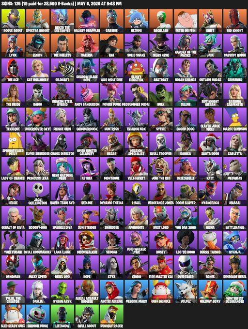 [PC/PSN/XBOX] | 125 skins | Take The L | Rogue Agent | Spectra Knight | Renzo the Destroyer | Galaxy Grappler | Carbide | Nezumi | Backlash | Full Access
