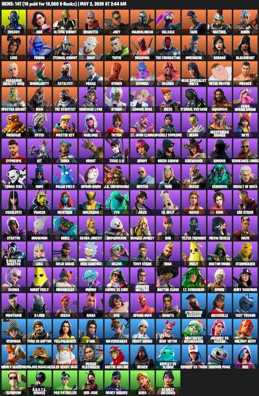 [PC/PSN/XBOX] | 147 skins | Trilogy | Rox | Ultima Knight | Vendetta | Joey | Mandalorian | Galaxia | Fade | Sentinel | Ronin | Luxe | Fusion | Full Access