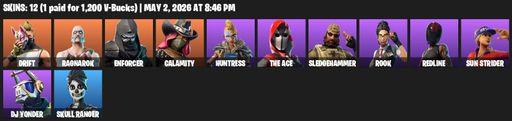 [PC/PSN/XBOX] | 12 skins | Drift | Ragnarok | Enforcer | Calamity | Huntress | The Ace | Sledgehammer | Rook | Redline | Sun Strider | DJ Yonder | Full Access
