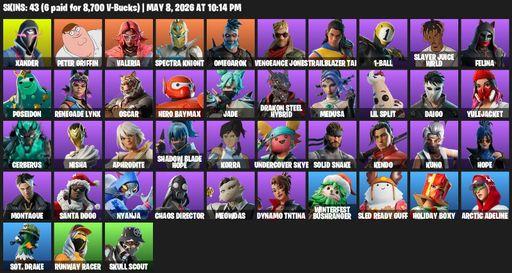 [PC/PSN/XBOX] | 43 skins | Xander | Peter Griffin | Valeria | Spectra Knight | Omegarok | Vengeance Jones | Trailblazer Tai | 1-Ball | Full Access