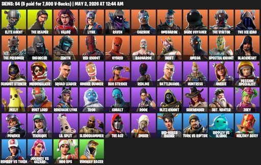 [PC/PSN/XBOX] | 54 skins | Take The L | The Reaper | Elite Agent | Omega | Valor | Lynx | Raven | Carbide | Omegarok | Dark Voyager | The Visitor | Full Access