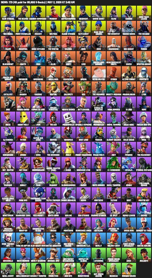 [PC/PSN/XBOX] | 179 skins | Merry Mint Axe | Take The L | OG STW | The Reaper | Elite Agent | Omega | Blue Striker | Carbon Commando | Prodigy | Full Access