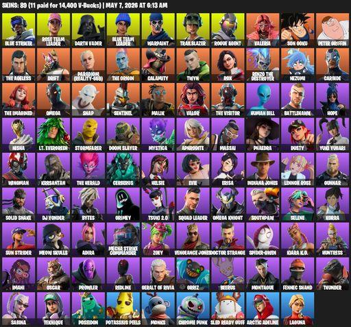[PC/XBOX] | 89 skins | OG STW | Omega | Blue Striker | Rose Team Leader | Darth Vader | Blue Team Leader | Warpaint | Trailblazer | Rogue Agent | Full Access