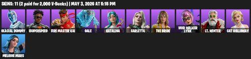 [PC/PSN] | 11 skins | Glacial Dummy | ISuperSpeed | FIRE Master Kai | Gale | Katalina | Carletta | The Bride | Void Walker Lynx | Lt. Winter | Full Access