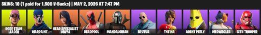 [PC/PSN] | 10 skins | OG STW | Rose Team Leader | Warpaint | Gear Specialist Maya | Deadpool | Mandalorian | Brutus | TNTina | Agent Peely | Meowscles | Full Access