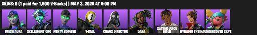 [PC/PSN] | 9 skins | Fresh Aura | Skellemint Oro | Minty Bomber | 1-Ball | Chaos Director | Dara | Slayer Juice WRLD | Dynamo TNTina | Undercover Skye | Full Access
