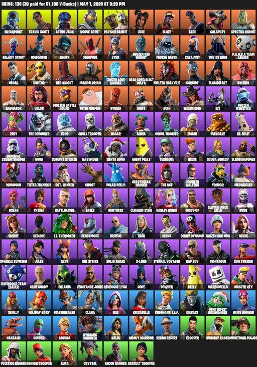 [PC/PSN] | 136 skins | Leviathan Axe | Travis Scott | Breakpoint | Astro Jack | Rogue Agent | Psycho Bandit | Luxe | Blaze | Fade | Calamity | Full Access