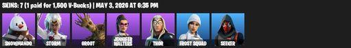 [PC/PSN] | 7 skins | Snowmando | Storm | Groot | Jennifer Walters | Thor | Frost Squad | Seeker | Groot's Sap Axes | Hand of Lightning | Mjolnir | Full Access