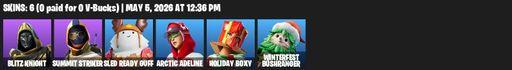 [PC/XBOX] | 6 skins | Blitz Knight | Summit Striker | Sled Ready Guff | Arctic Adeline | Holiday Boxy | Winterfest Bushranger | Dumbbell Driver | Full Access
