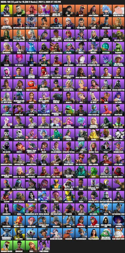 [PC/PSN] | 194 skins | Lara Croft | Reaper Axe | Xander | Twyn | Valeria | The Cube Queen | Renzo the Destroyer | Era | Blaze | Kado Thorne | Nezumi | Full Access