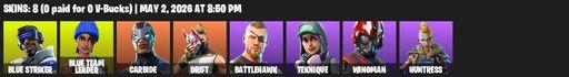 [PC/XBOX] | 8 skins | Blue Striker | Blue Team Leader | Carbide | Drift | Battlehawk | Teknique | Wingman | Huntress | Rift Edge | Balloon Axe | Full Access