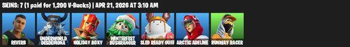 [PC/XBOX] | 7 skins | Reverb | Underworld Desdemona | Holiday Boxy | Winterfest Bushranger | Sled Ready Guff | Arctic Adeline | Runway Racer | Full Access