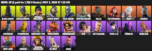 [PC/PSN] | 25 skins | 650 V-bucks | Take The L | Floss | Black Knight | Sparkle Specialist | Royale Knight | Blue Squire | Rogue Agent | Full Access