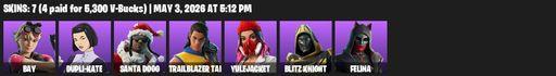 [PC/PSN/XBOX] | 7 skins | Bay | Dupli-Kate | Santa Dogg | Trailblazer Tai | Yulejacket | Blitz Knight | Felina | Golden Scythe | Brilliant Cutters | Full Access