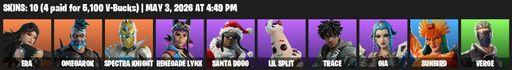 [PC/XBOX] | 10 skins | Era | Omegarok | Spectra Knight | Renegade Lynx | Santa Dogg | Lil Split | Trace | Gia | Sunbird | Verge | Winter's Onslaught | Full Access