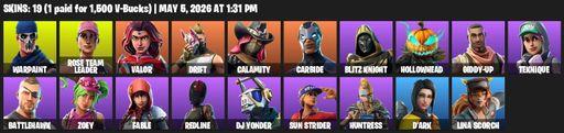 [PC] | 19 skins | OG STW | Warpaint | Rose Team Leader | Valor | Drift | Calamity | Carbide | Blitz Knight | Hollowhead | Giddy-up | Teknique | Full Access