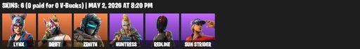 [PC/XBOX] | 6 skins | Lynx | Drift | Zenith | Huntress | Redline | Sun Strider | Scratchmark | Rift Edge | Scorcher | Balloon Axe | Lug Axe | Full Access