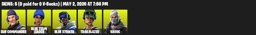 [PC/XBOX] | 5 skins | Sub Commander | Blue Team Leader | Blue Striker | Trailblazer | Havoc | Lug Axe | Instigator | Secret Scimitars | Tenderizer | Full Access