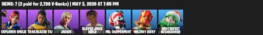 [PC/PSN/XBOX] | 7 skins | Explorer Emilie | Trailblazer Tai | Jackie | Slayer Juice WRLD | Mr. Dappermint | Holiday Boxy | Winterfest Bushranger | Full Access