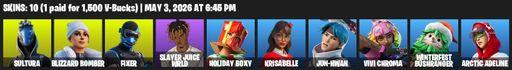 [PC/XBOX] | 10 skins | Sultura | Blizzard Bomber | Fixer | Slayer Juice WRLD | Holiday Boxy | Krisabelle | Jun-Hwan | Vivi Chroma | Full Access