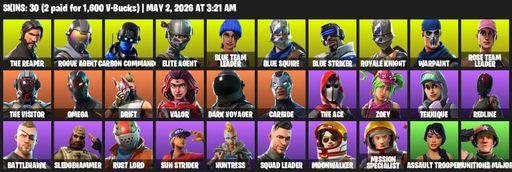 [PC/XBOX] | 30 skins | Take The L | OG STW | Royale Knight | The Reaper | Elite Agent | Blue Squire | Omega | Rogue Agent | Carbon Commando | Full Access