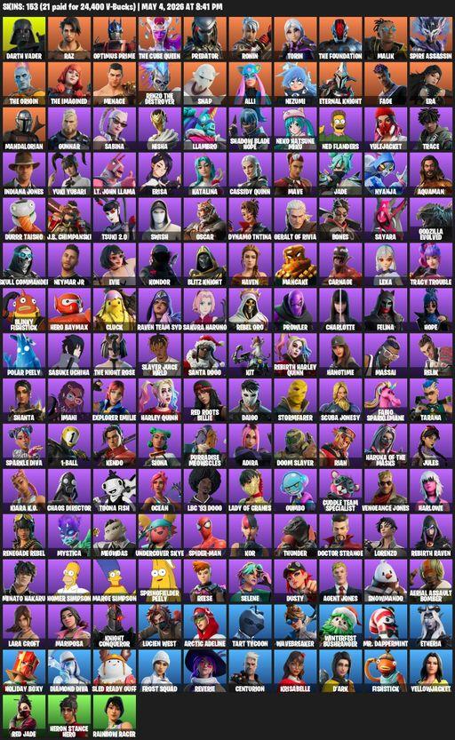 [PC/PSN/XBOX] | 153 skins | Lara Croft | Darth Vader | Raz | Optimus Prime | The Cube Queen | Predator | Ronin | Torin | The Foundation | Malik | Full Access
