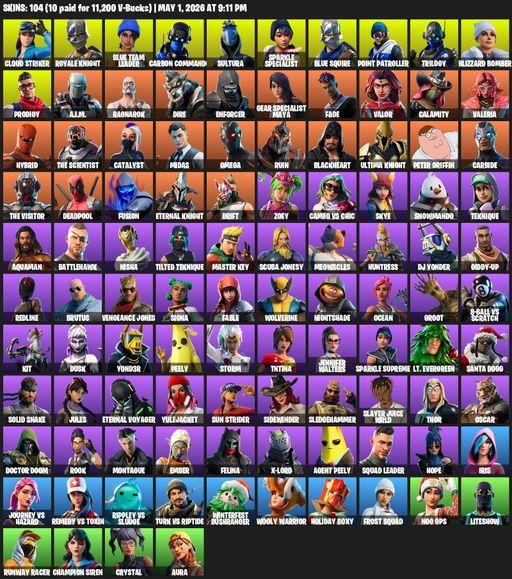[PC/XBOX] | 104 skins | Floss | Sparkle Specialist | Royale Knight | Blue Squire | Omega | Cloud Striker | Blue Team Leader | Carbon Commando | Full Access