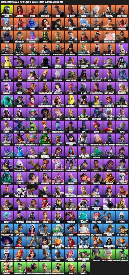 [PC/PSN/XBOX] | 207 skins | Huntmaster Saber | Joltara | Hybrid | Omegarok | Fade | Red Knight | Mizuki | Snap | Sentinel | Kado Thorne | Full Access