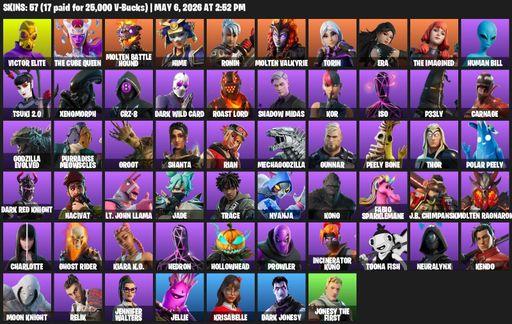 [PC/PSN] | 57 skins | Leviathan Axe | Victor Elite | The Cube Queen | Molten Battle Hound | Hime | Ronin | Molten Valkyrie | Torin | Era | Full Access
