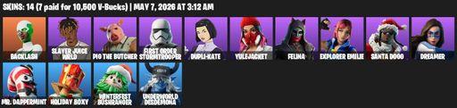[PC/PSN] | 14 skins | Backlash | Slayer Juice WRLD | Pig the Butcher | First Order Stormtrooper | Dupli-Kate | Yulejacket | Felina | Explorer Emilie | Full Access