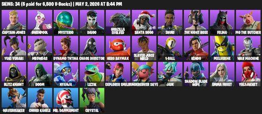 [PC/XBOX] | 34 skins | Captain Jones | Gwenpool | Mysterio | Daigo | Godzilla Evolved | Santa Dogg | Shuri | The Night Rose | Felina | Pig the Butcher | Full Access