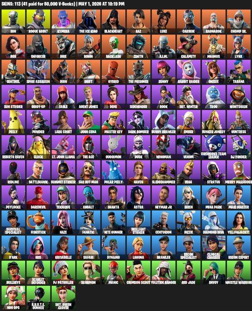 [PC/PSN] | 113 skins | Leviathan Axe | Lara Croft | Eon | Rogue Agent | Kymera | The Ice King | Blackheart | Raz | Luxe | Carbide | Ragnarok | Full Access